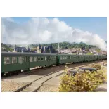 Set 4 Voitures voyageurs Trix 23221 Type M2 - HO 1/87 - SNCB - EP III