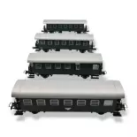 Set 4 Voitures "Spantenwägen" Biho ROCO 74026 - ÖBB HO 1/87 EP III