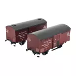 Set 2 Wagons ISOTHERME Ex-primeur rouge sideros REE MODELES WB763 - PLM HO 1/87