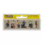 Pack de 6 voyageurs avec valises NOCH 15217 - HO 1/87