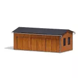 Atelier d'entretien routier Voirie en bois et toit noir Busch 8234 - N 1/160