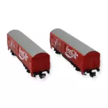2 wagons couverts Coca Cola - Arnold HN6645 - N 1/160 - RENFE - EP IV