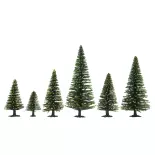 Pack de 25 sapins Noch 32825 - N 1/160 - Z 1/220 - Hauteur 35 à 90 mm