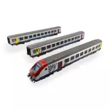 3 voitures TER Bourgogne Ls Models 41233DC - HO 1/87 - SNCF