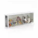 6 voyageurs avec des valises à roulettes - PREISER 10641 - HO 1/87