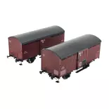 Set 2 Wagons primeurs 10T rouge sideros REE MODELES WB757 - PLM HO 1/87 - EP II