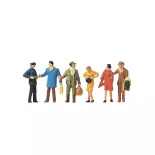 lot de 6 personnages "au guichet" PREISER 14029 HO 1/87