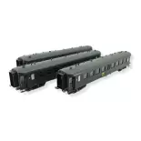Coffret de 3 voitures OCEM RA BD4 + BD9 - REE VB386 - HO 1/87 - SNCF