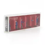 5 agents de la police ferroviaire - PREISER 10247 - HO 1/87