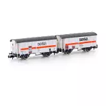 Set 2 Wagons couverts Gms (ex K3) Hobbytrain H24253  SERSA - N 1/160 - EP V