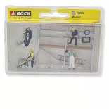 Lot de 4 Maçons et échafaudage NO 15054 - HO 1/87