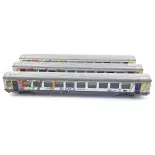 Set of 3 Vtu Passenger Cars "TER Alsace" Ls Models 41208 - HO 1/87 - SNCF - EP VI