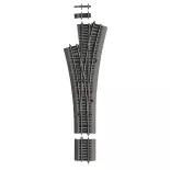 Triple switch point DWW15 Roco 42543 - R 873,5 mm- 15° - HO : 1/87 - Code 83