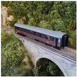 A black/red PLM REE MODELES OCEM RA car VB378 - SNCF - HO 1/87 - EP III