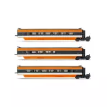 Set 3 voitures TGV Sud-Est Jouef 3011 "Record du Monde 1981" - HO 1/87 - SNCF - EP IV