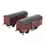 Set 2 Wagons primeurs 10T rouge sideros REE MODELES WB759 - PLM HO 1/87 - EP II