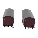 Set 2 Wagons primeurs 10T rouge sideros REE MODELES WB759 - PLM HO 1/87 - EP II