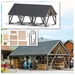 Entrepôt à bois BUSCH 1677 - HO 1/87 - 145x90x70mm