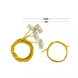 Kit 4 LED avec câbles soudés - Viessmann 6003 - HO 1/87 - 1.6 x 0.8 mm
