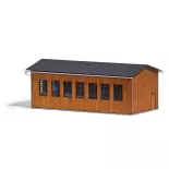 Atelier d'entretien routier Voirie en bois et toit noir Busch 8234 - N 1/160