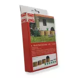 Pack de 4 Barils de pluie avec 6 arrosoirs - Busch 1833 - HO 1/87