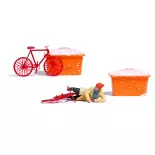 Chute de vélo sur la glace HO 1/87