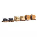 Palettes et chargement en bois véritable - BU10264 - O 1/437ème