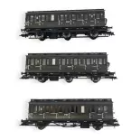 Trois voitures voyageurs (ex-DRG) du PKP - ROCO 74020 - HO 1/87 Ep-III/IV