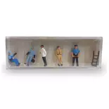 2 cheminots et 3 policiers américains - PREISER 10018 - HO 1/87