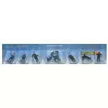 Lot de 9 personnages d'agents ferroviaires