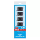 4 straight rails 41 mm Peco ST2003 - HO : 1/87 - Code 100