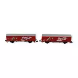 2 wagons couverts Coca Cola - Arnold HN6645 - N 1/160 - RENFE - EP IV