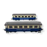 Set 2 voitures particulières "Zugspitzbahn" HOBBYTRAINS H43109 - HOe 1/87