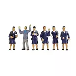 Lot de 6 personnage, 5 policières et 1 homme Noch 15081 - HO 1:87