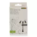 Set 3 réverbères à LED Faller 272126 - N 1/160 - hauteur 60 mm