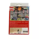 Lot avec un ouvrier, une scie circulaire et accessoires BUSCH 7807 - HO : 1/87