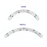 Contre courbe 15° Roco 42528 ballast souple - R10 888 mm - HO : 1/87 - Code 83