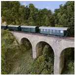 Set 4 Voitures "Spantenwägen" Biho ROCO 74026 - ÖBB HO 1/87 EP III