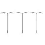 Lot de 3 lampadaires à deux bras avec LED - Faller 180122 - HO 1/87