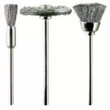 Set 3 brosses en acier | PGM.4020 | Diamètres 5, 12 et 21mm 