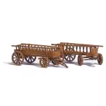 Deux chariots à foin, longueur 59 mm chacun HO 1/87
