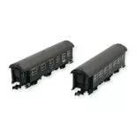Set 2 Voitures voyageurs de conversion 1ère et 2nd Classe Fleischmann 809911 - N 1/160 - DB