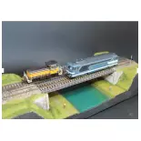 Pont métallique 2 voies avec culées - 350 mm BoisModelisme 108010 - HO 1/87
