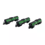 Set 3 wagons citernes ERMEWA FLEISCHMANN 825817 -  SJ - N 1/160 - EP VI