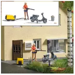 Lot Lavage de scooter avec une femme BUSCH 7833 - HO : 1/87