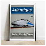 Poster TGV Atlantique - 800tonnes 8TATLANTIQUE - A2 42.0 x 59.4 cm - 1989