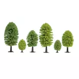 Pack de 10 arbres à feuilles 35 à 50 mm - Noch 32901 - N 1/160 & Z 1/220 