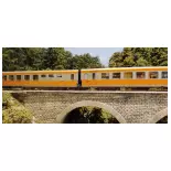 Box 5 elements RTG Rame N°4 delivered grey metallic, yellow buttercup, smooth roof, cartridge in relief, Vénissieux depot