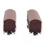 Set 2 wagons couverts  G4 Permaplex ARNOLD HN6515 - SNCF - N 1/160 - EP IV