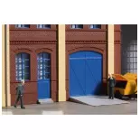Portails et portes bleus, marches, rampes HO 1/87